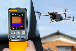 サーモグラフィーとドローン