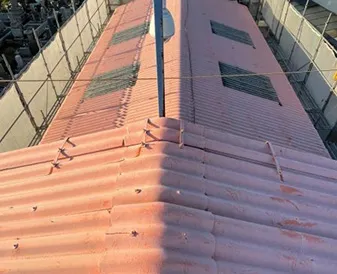 ストレート屋根板金カバールーフ工事前