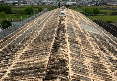 ストレート屋根板金カバールーフ工事前